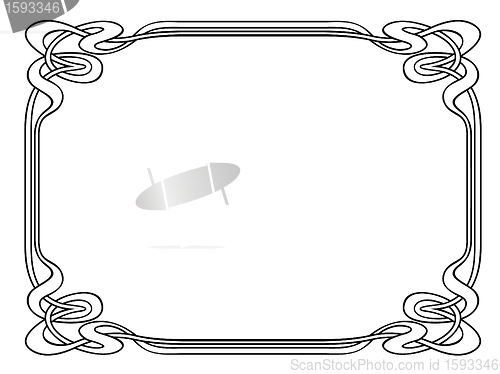 Image of art nouveau ornamental decorative frame