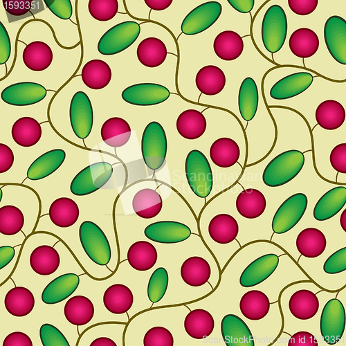 Image of red cranberries seamless background