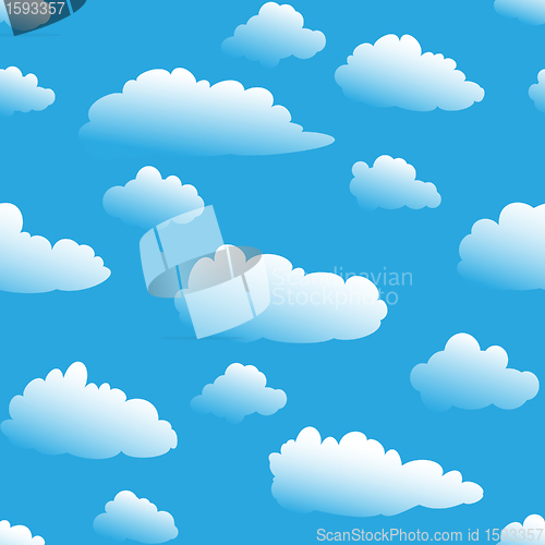 Image of Seamless fluffy cloudy background