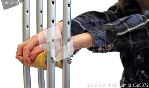 Image of kid and crutches