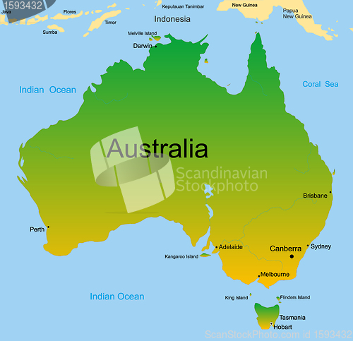 Image of map of australian continent