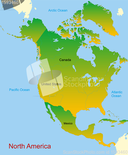 Image of map of north america continent