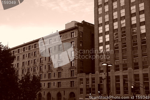 Image of Old Building in Copley Square Boston Sepia