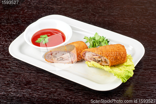Image of rolls from pork meat