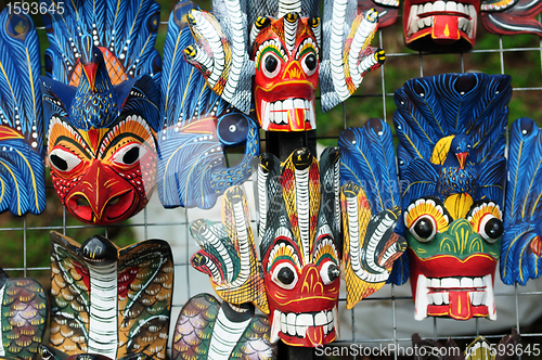 Image of Colored wooden masks