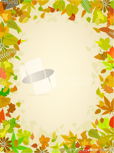 Image of Autumn leaf frame with space for text