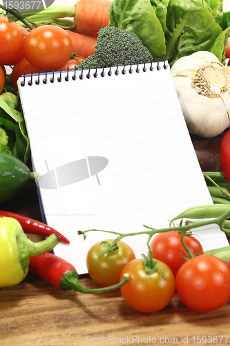 Image of shopping list with vegetables