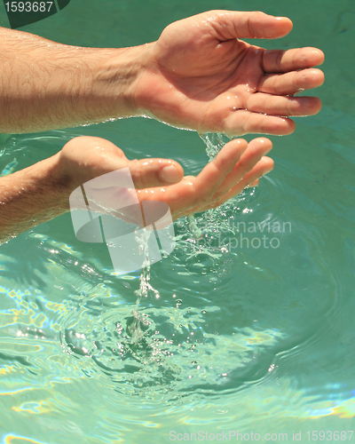 Image of hands in the pool