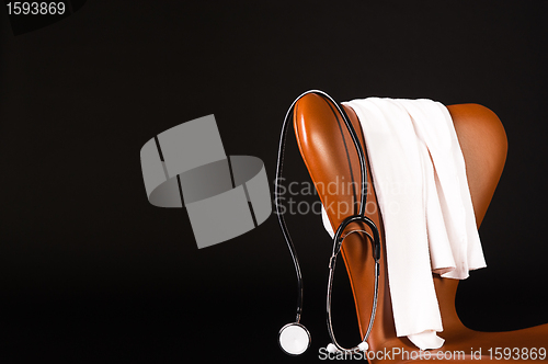 Image of Stethoscope hanging over chair