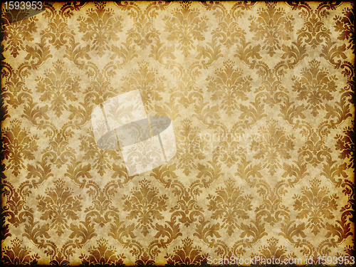 Image of vintage damask wallpaper