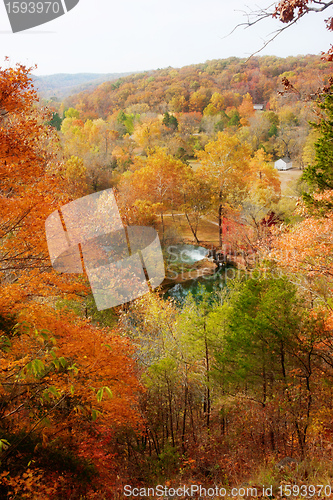 Image of alley spring mill house in fall