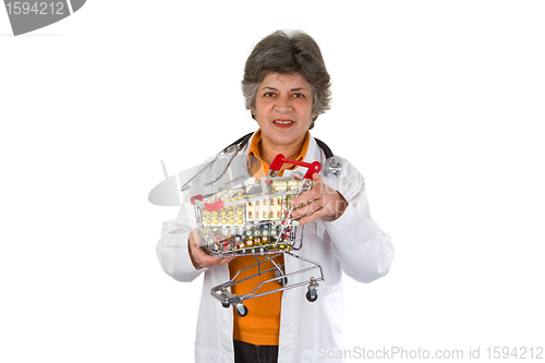 Image of Senior woman doctor with medicine