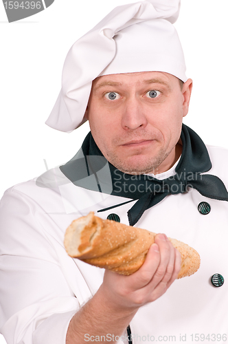 Image of chef with baguette