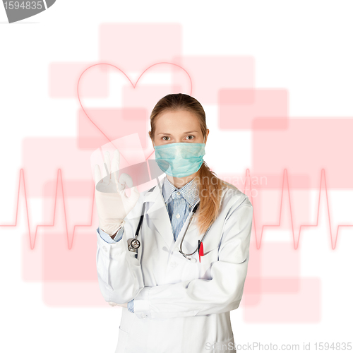 Image of doctor woman with electrocardiogram
