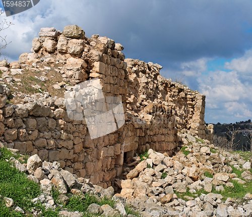 Image of Ruins of crusader castle Bayt Itab near Jerusalem, Israel