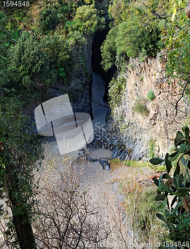 Image of Alcantara river gorge in Sicily, Italy