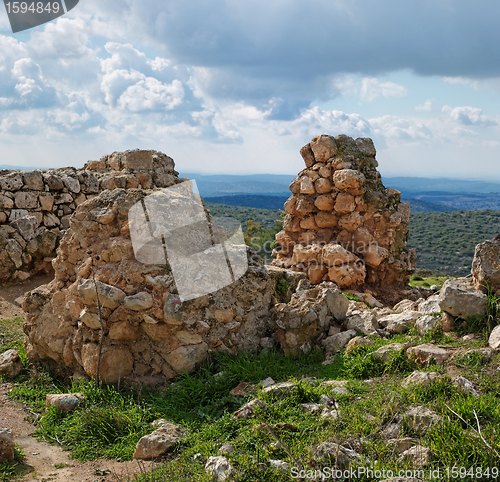 Image of Ruins of crusader castle Bayt Itab near Jerusalem, Israel