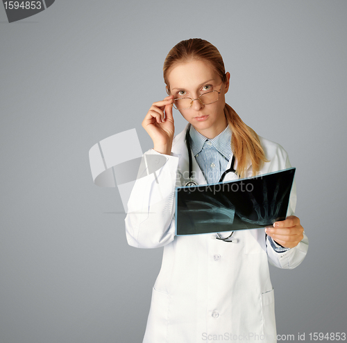 Image of doctor woman with x-ray picture