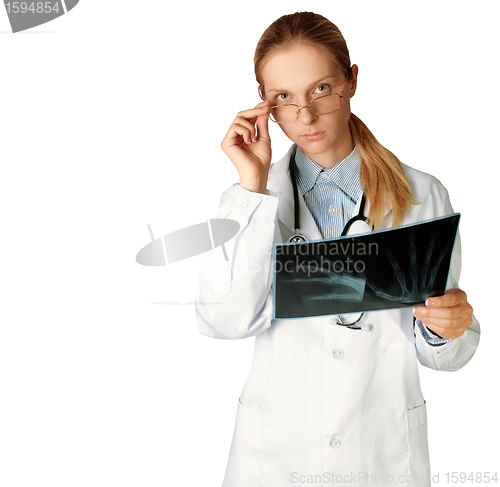 Image of doctor woman with x-ray picture