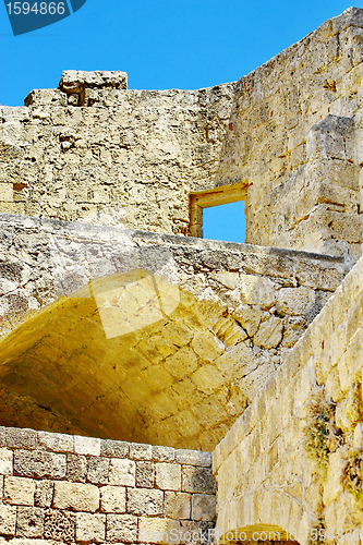 Image of Walls of ancient acropolis at Lindos 