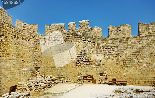 Image of Walls of ancient acropolis at Lindos