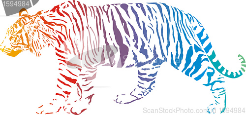 Image of Tiger - abstract rainbow