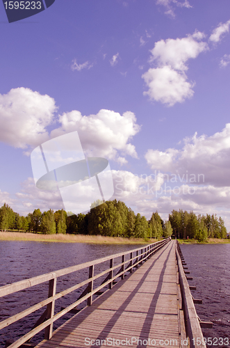 Image of Long wooden footbridge.