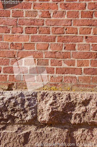 Image of Wall made of bricks and blocks.