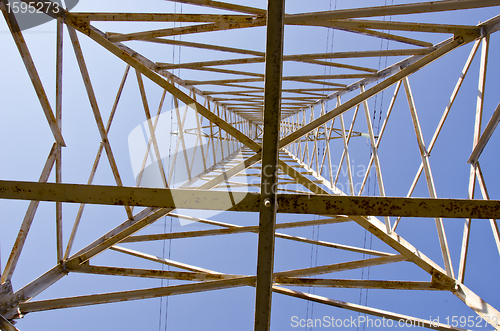 Image of Closeup of electricity pole.