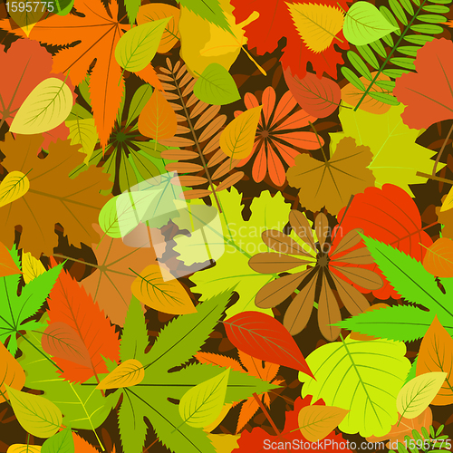 Image of Autumn yellow leaf seamless pattern