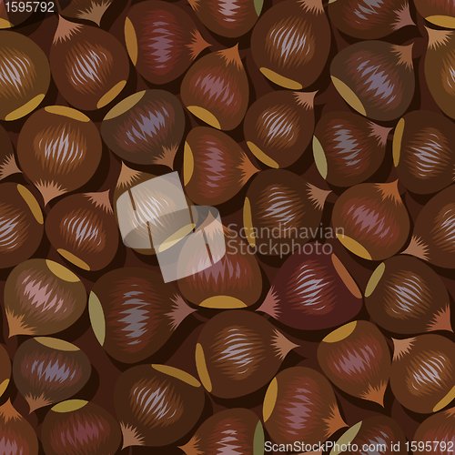 Image of brown hazelnuts seamless background