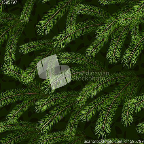 Image of Christmas tree fir branch seamless background