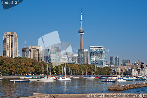 Image of Toronto high rise cityscape panorama CN Tower luxury condominium