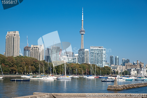 Image of Toronto high rise cityscape panorama CN Tower luxury condominium