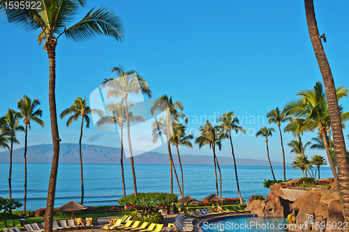 Image of A hotel beach in Maui Hawai