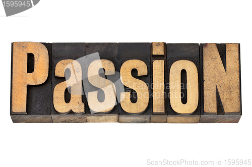 Image of passion in wood type