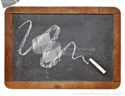 Image of slate blackboard and chalk