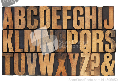 Image of alphabet in letterpress wood type