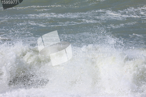 Image of wave and spray on the French Normandy coast