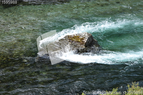 Image of torrent with a strong current in the spring in norway