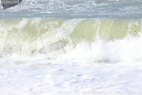 Image of wave and spray on the French Normandy coast