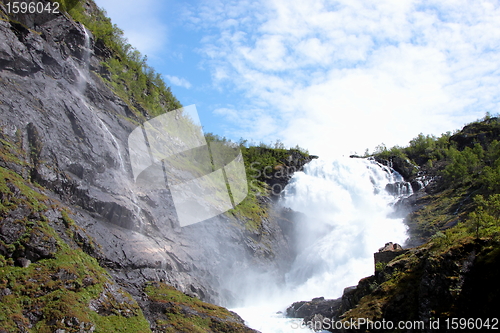 Image of torrent with a strong current in the spring in norway