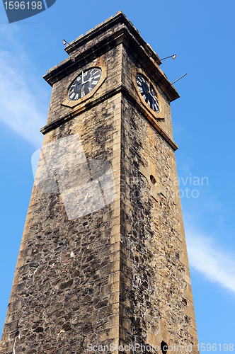 Image of Historic clock tower against blue sky