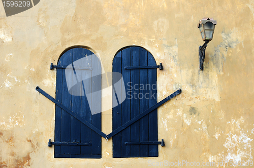 Image of Old windows on the wall