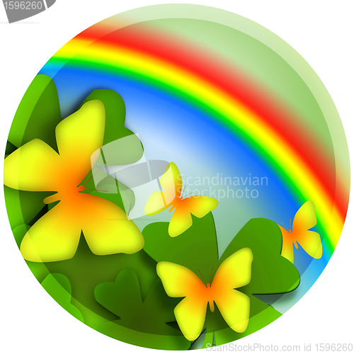 Image of Butterflies and Rainbow