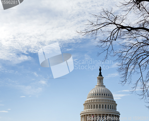 Image of Dome of Capitol Washington DC with sky