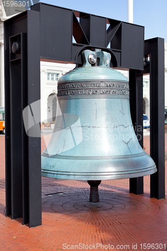 Image of Replica freedom bell in front of Union Station