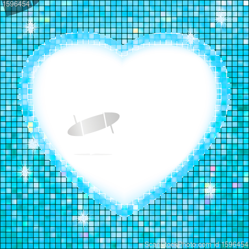 Image of Blue frame in the shape of heart. EPS 8