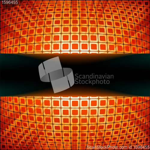 Image of Squares with red fire flare burst. EPS 8