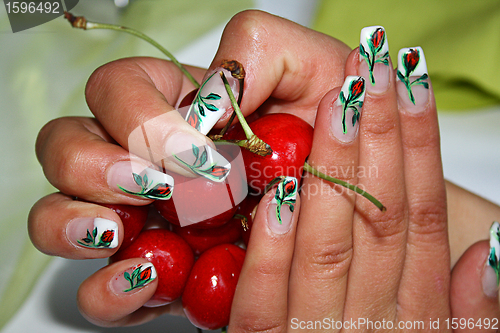 Image of  female hands with manicure 